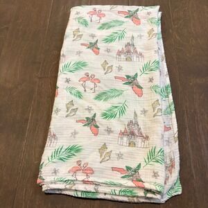 Little Hometown Florida Swaddle Blanket Baby OS White Flamingo Castle Muslin